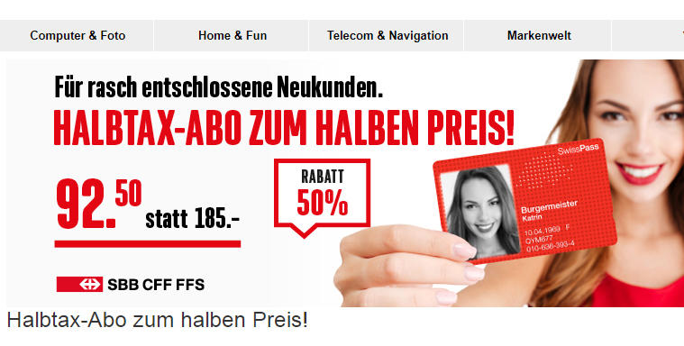 Interdiscount Black Friday - Halbtax zum halben Preis