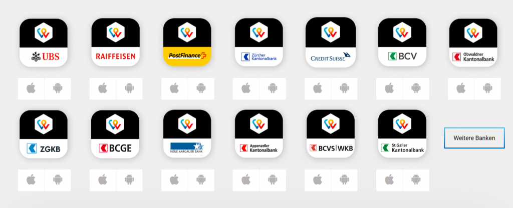 Die verschiedenen TWINT Apps