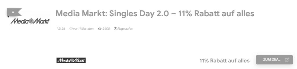 Singles Day Angebot bei Media Markt