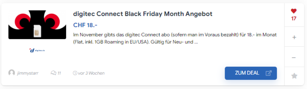 Digitec connect Black Friday