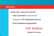 Yallo swiss flat 5G mit 69% Rabatt