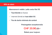 Yallo swiss flat 5G avec 69% de Rabais