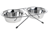 Edelstahlnapf-Set mit Ständer 2×1.2 l