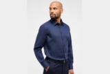 Modern Fit Hemd in Navy gestreift
