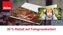 20% Rabatt auf Fotogrusskarten bei ifolor