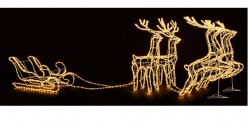 Figure d’un traîneau de rennes lumineux LED
