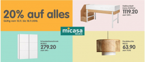 MICASA – 20% Rabatt auf komplett alles