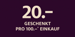 Manor Gutschein Aktion – CHF 20.- Rabatt ab einem CHF 100.- Einkauf mit Ausnahmen
